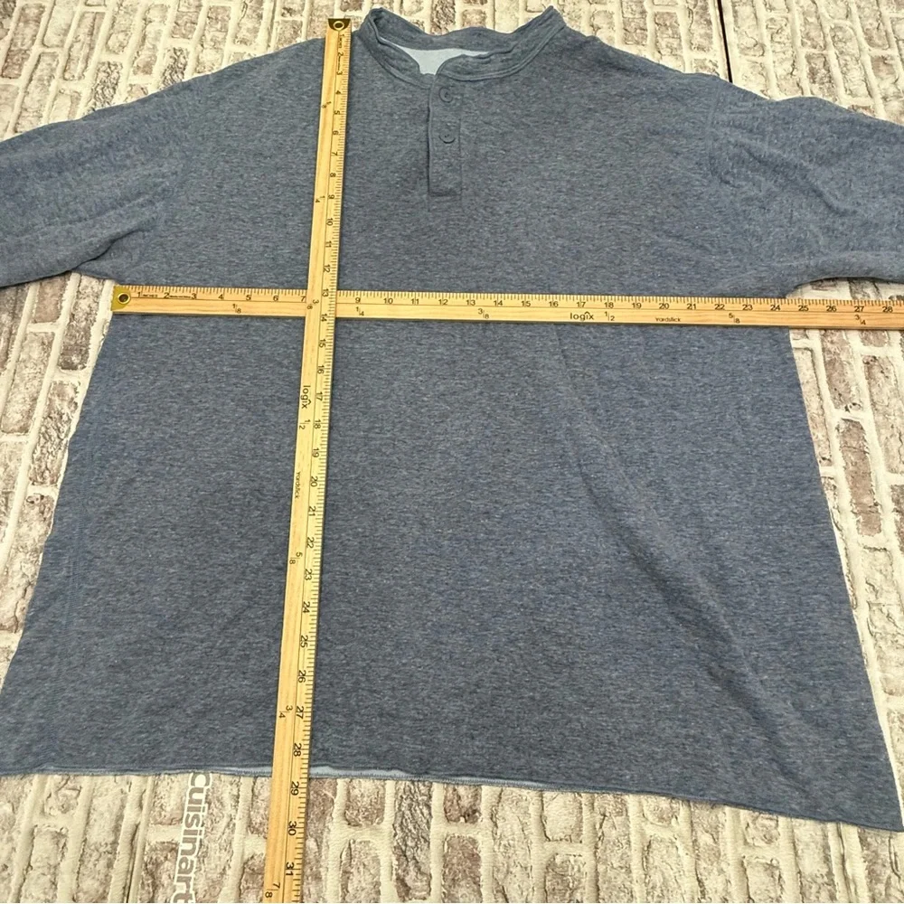 L.L. Bean Men's Two-Layer River Driver's Shirt Wool Blend Henley Base Blue XXL‎